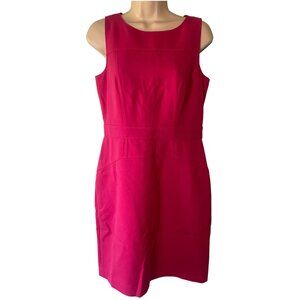 Loft Dress Womens Pink Sleeveless Dress Size 6 Back Slit Office Classic Business